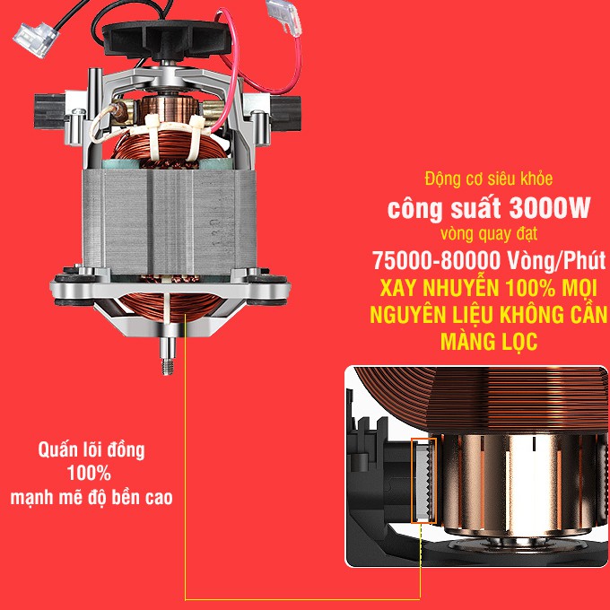 Máy xay sinh tố công nghiệp Fuki 3000W - Hẹn giờ (FK-3000A)